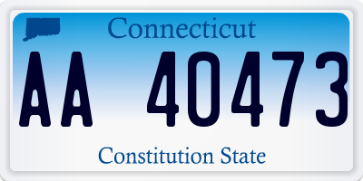 CT license plate AA40473