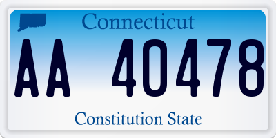 CT license plate AA40478