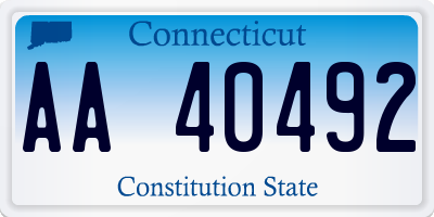 CT license plate AA40492