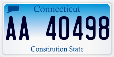 CT license plate AA40498