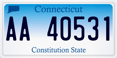 CT license plate AA40531