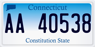 CT license plate AA40538