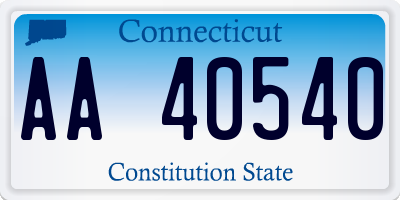 CT license plate AA40540