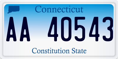 CT license plate AA40543