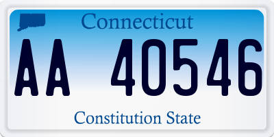CT license plate AA40546