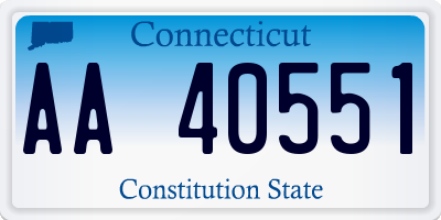 CT license plate AA40551