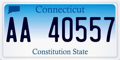 CT license plate AA40557
