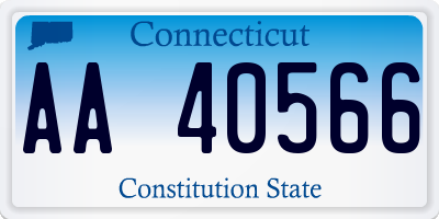 CT license plate AA40566