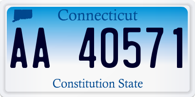 CT license plate AA40571