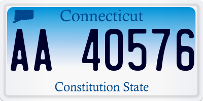 CT license plate AA40576