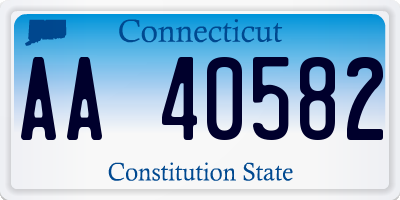 CT license plate AA40582