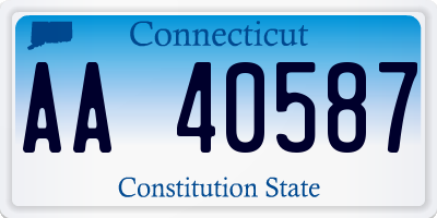 CT license plate AA40587