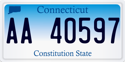 CT license plate AA40597