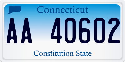 CT license plate AA40602