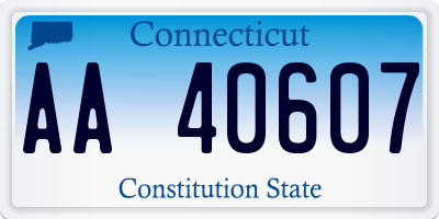 CT license plate AA40607