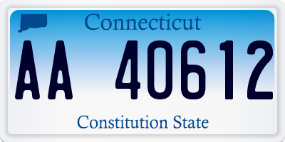 CT license plate AA40612