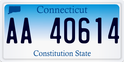 CT license plate AA40614