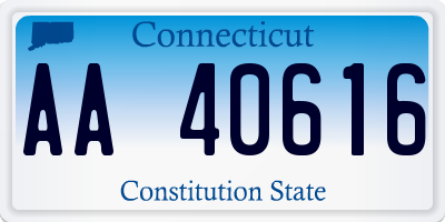 CT license plate AA40616