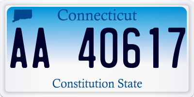 CT license plate AA40617