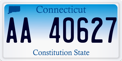 CT license plate AA40627