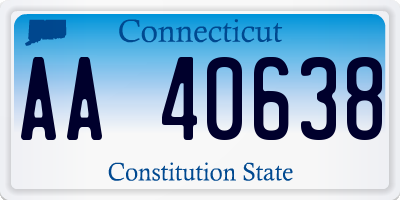 CT license plate AA40638