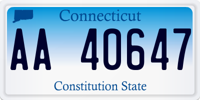 CT license plate AA40647