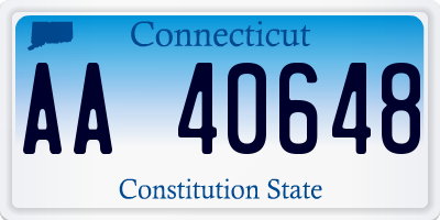 CT license plate AA40648