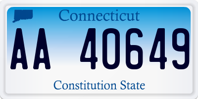 CT license plate AA40649