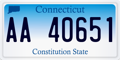 CT license plate AA40651
