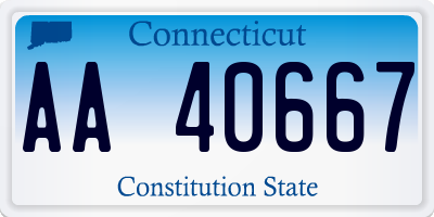 CT license plate AA40667