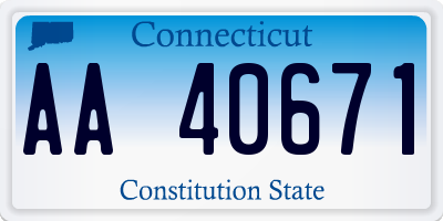 CT license plate AA40671