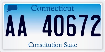 CT license plate AA40672