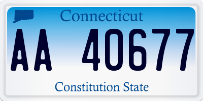 CT license plate AA40677