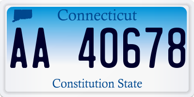 CT license plate AA40678