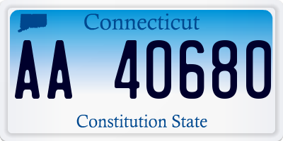 CT license plate AA40680
