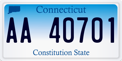 CT license plate AA40701