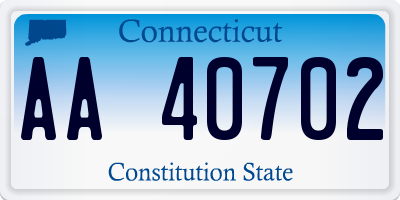 CT license plate AA40702