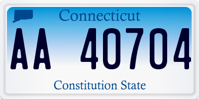 CT license plate AA40704