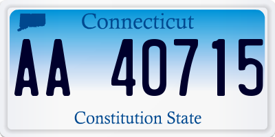 CT license plate AA40715