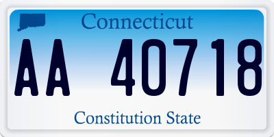 CT license plate AA40718