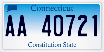 CT license plate AA40721