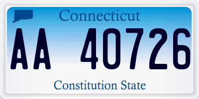 CT license plate AA40726