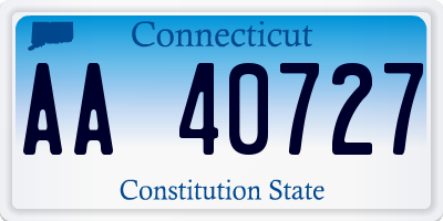 CT license plate AA40727