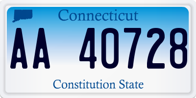 CT license plate AA40728