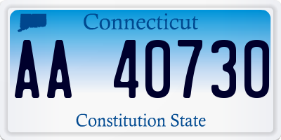 CT license plate AA40730