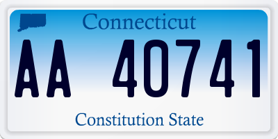 CT license plate AA40741