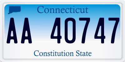 CT license plate AA40747