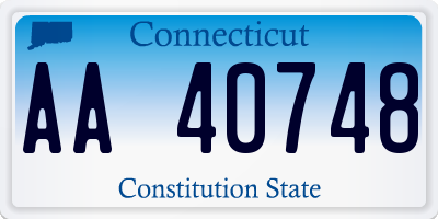 CT license plate AA40748