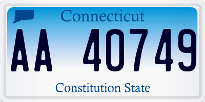 CT license plate AA40749