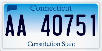 CT license plate AA40751